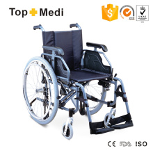 Topmedi Mobility Fauteuil roulant pliable en aluminium avec accoudoir rabattable